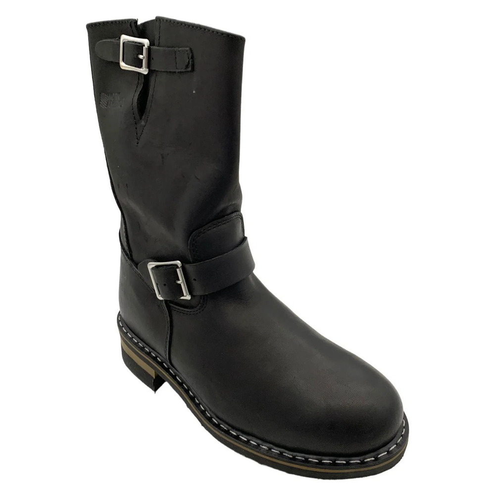 Work America Men's 11" Steel Toe Wellington Boot Black - EEE